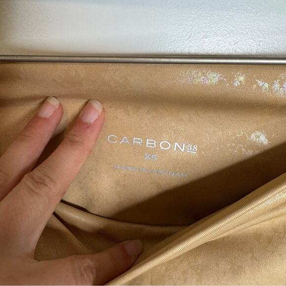 Carbon38 Cream Snake Reptile Metallic Sheen High Rise Leggings Size XS - Picture 5 of 6